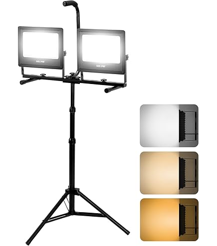Amazon.co.jp: LED三脚投光器 屋外 防水 ワークライト50W*2